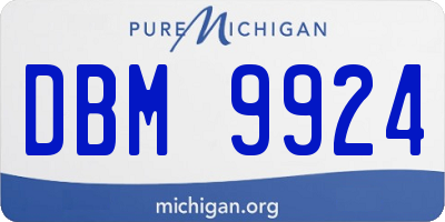 MI license plate DBM9924