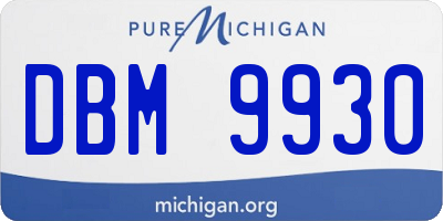 MI license plate DBM9930