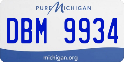 MI license plate DBM9934