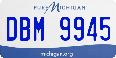 MI license plate DBM9945