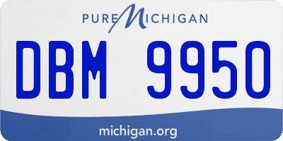 MI license plate DBM9950