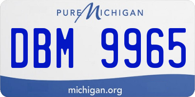 MI license plate DBM9965