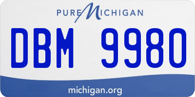 MI license plate DBM9980