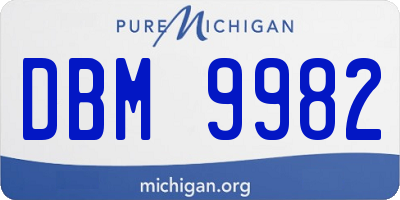 MI license plate DBM9982