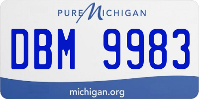 MI license plate DBM9983