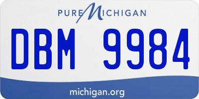 MI license plate DBM9984
