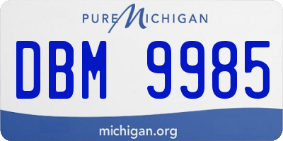 MI license plate DBM9985