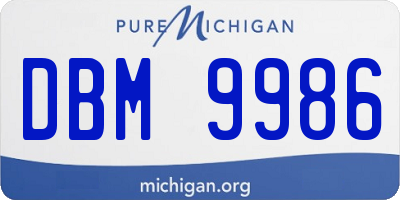 MI license plate DBM9986