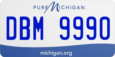 MI license plate DBM9990