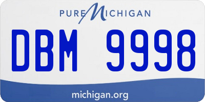 MI license plate DBM9998