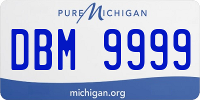 MI license plate DBM9999