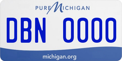 MI license plate DBN0000