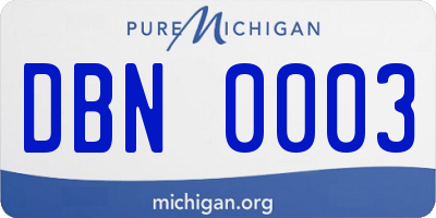 MI license plate DBN0003