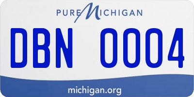 MI license plate DBN0004
