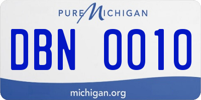 MI license plate DBN0010