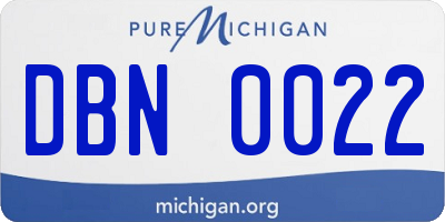 MI license plate DBN0022