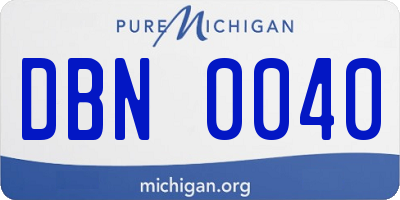 MI license plate DBN0040