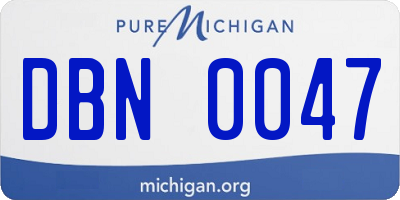 MI license plate DBN0047