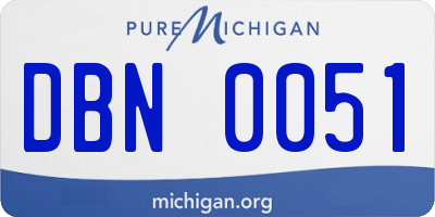 MI license plate DBN0051