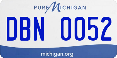 MI license plate DBN0052