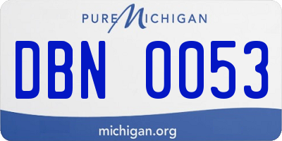 MI license plate DBN0053