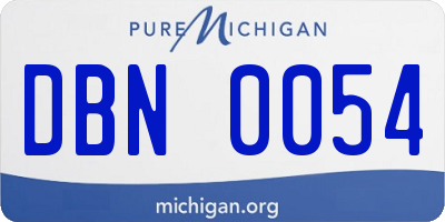 MI license plate DBN0054