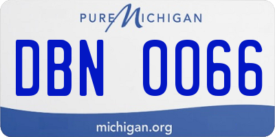 MI license plate DBN0066