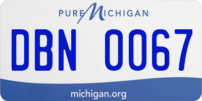 MI license plate DBN0067