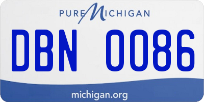 MI license plate DBN0086