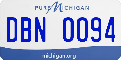 MI license plate DBN0094