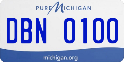 MI license plate DBN0100