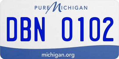 MI license plate DBN0102