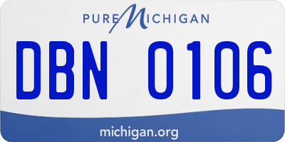 MI license plate DBN0106