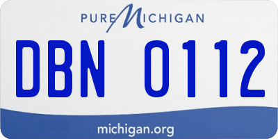 MI license plate DBN0112