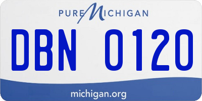 MI license plate DBN0120