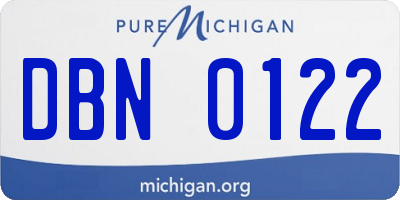 MI license plate DBN0122
