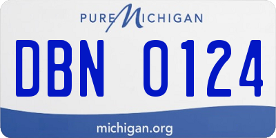 MI license plate DBN0124