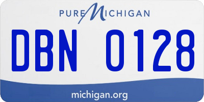 MI license plate DBN0128