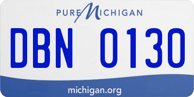 MI license plate DBN0130