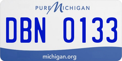 MI license plate DBN0133