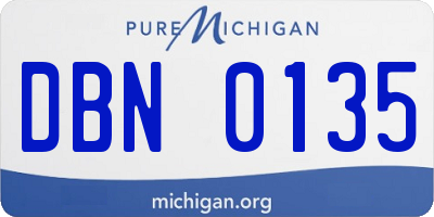 MI license plate DBN0135