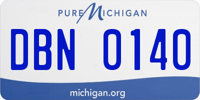MI license plate DBN0140