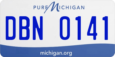 MI license plate DBN0141