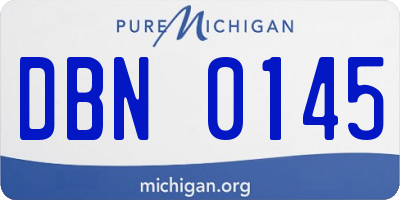 MI license plate DBN0145