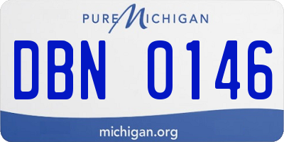 MI license plate DBN0146