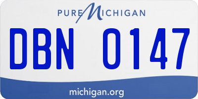 MI license plate DBN0147