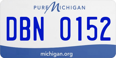 MI license plate DBN0152