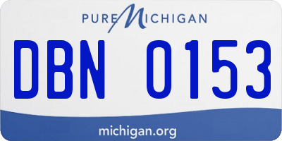 MI license plate DBN0153