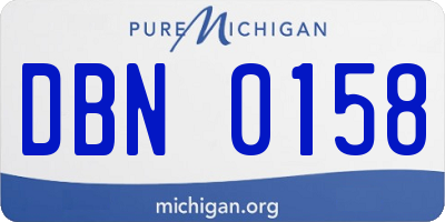 MI license plate DBN0158