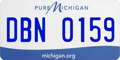 MI license plate DBN0159